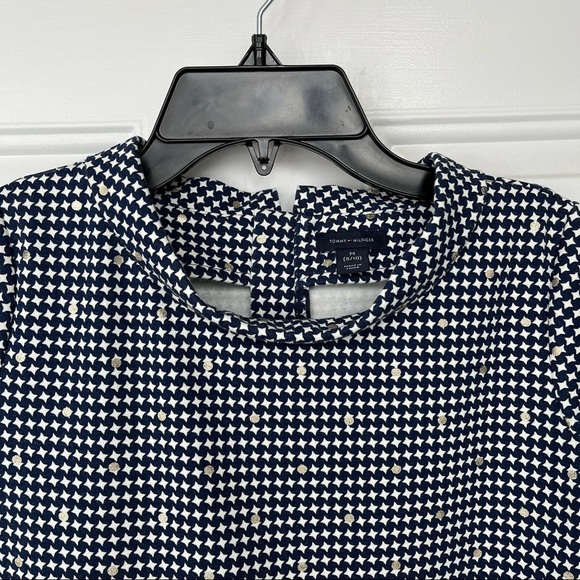 •TOMMY HILFIGER• Girls Navy/White Patterned Dress - Size Medium (8-10) - Picture 3 of 11